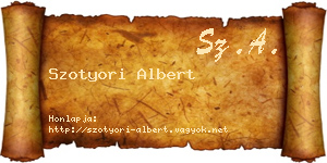 Szotyori Albert névjegykártya