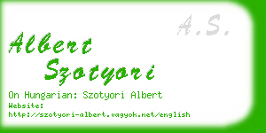 albert szotyori business card